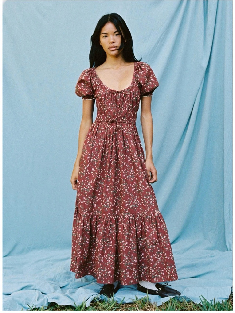 Christy Dawn Brynne Dress Petite In Rouge Rosette